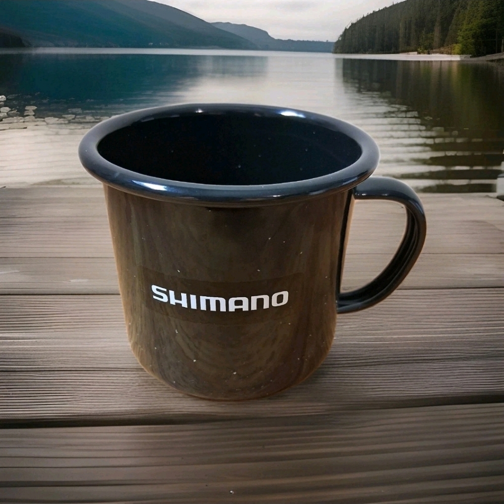Shimano Coffee Mug Black Speckled Fishing, Cycling, Camping